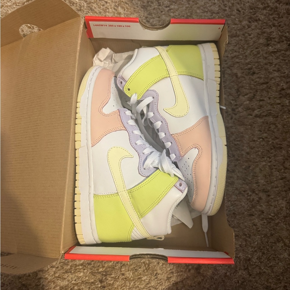 Nike Kids Sneakers in Pastel Yellow, Pink, and White